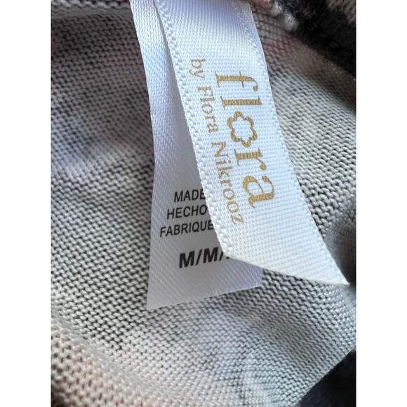 FLORA NIKROOZ JENNA PRINTED COZY SWEATER-KNIT PAJAMAS FLORAL GRAY PINK MEDIUM - Picture 4 of 11